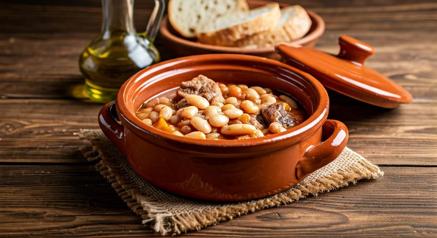 Plato de cocina tradicional alicantina con vistas a las montañas desde una terraza