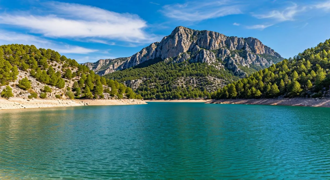 Embalse de Guadalest con aguas turquesas rodeado de montañas