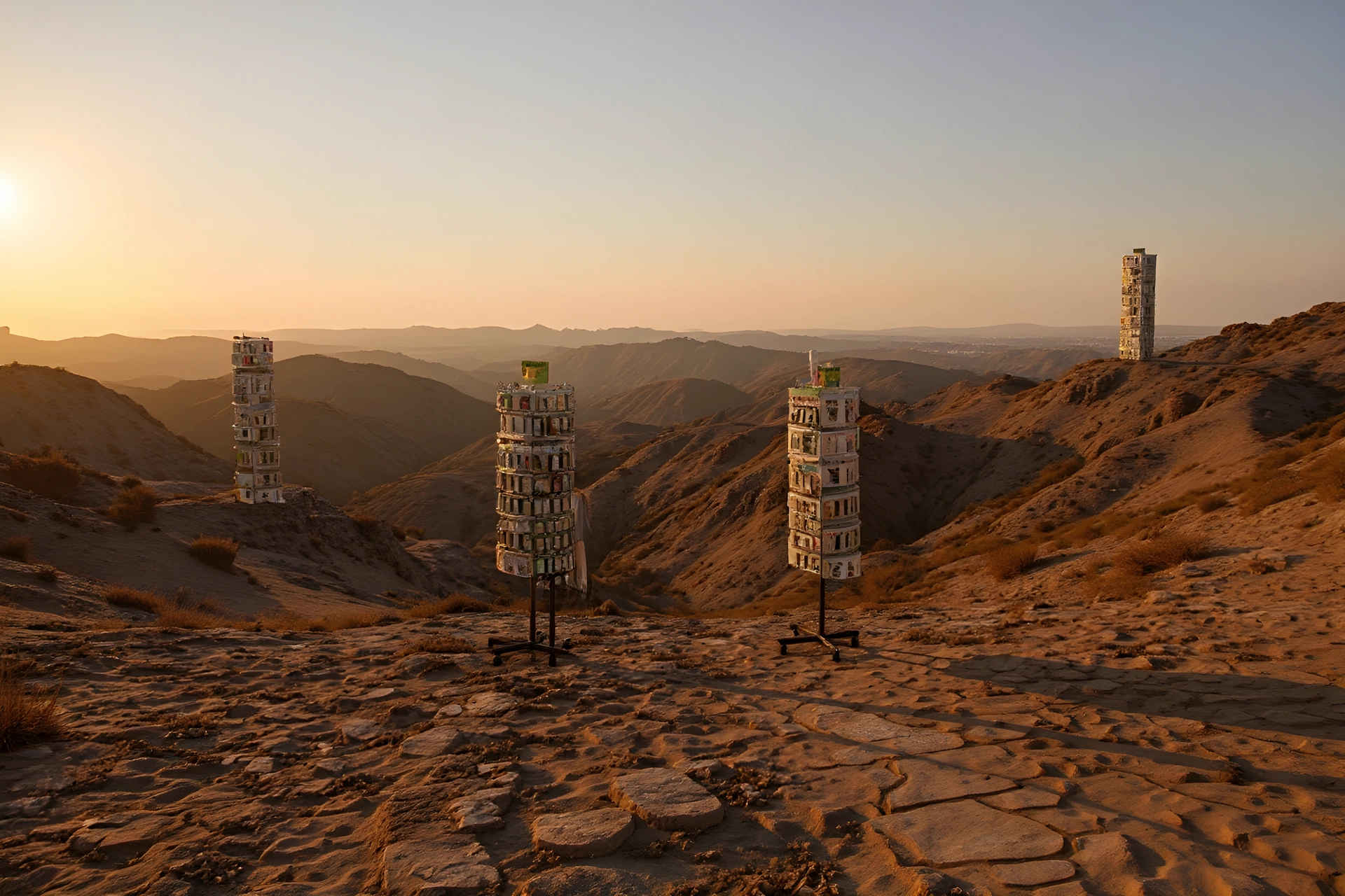 Guadalest decorado de Navidad con luz calida al atardecer