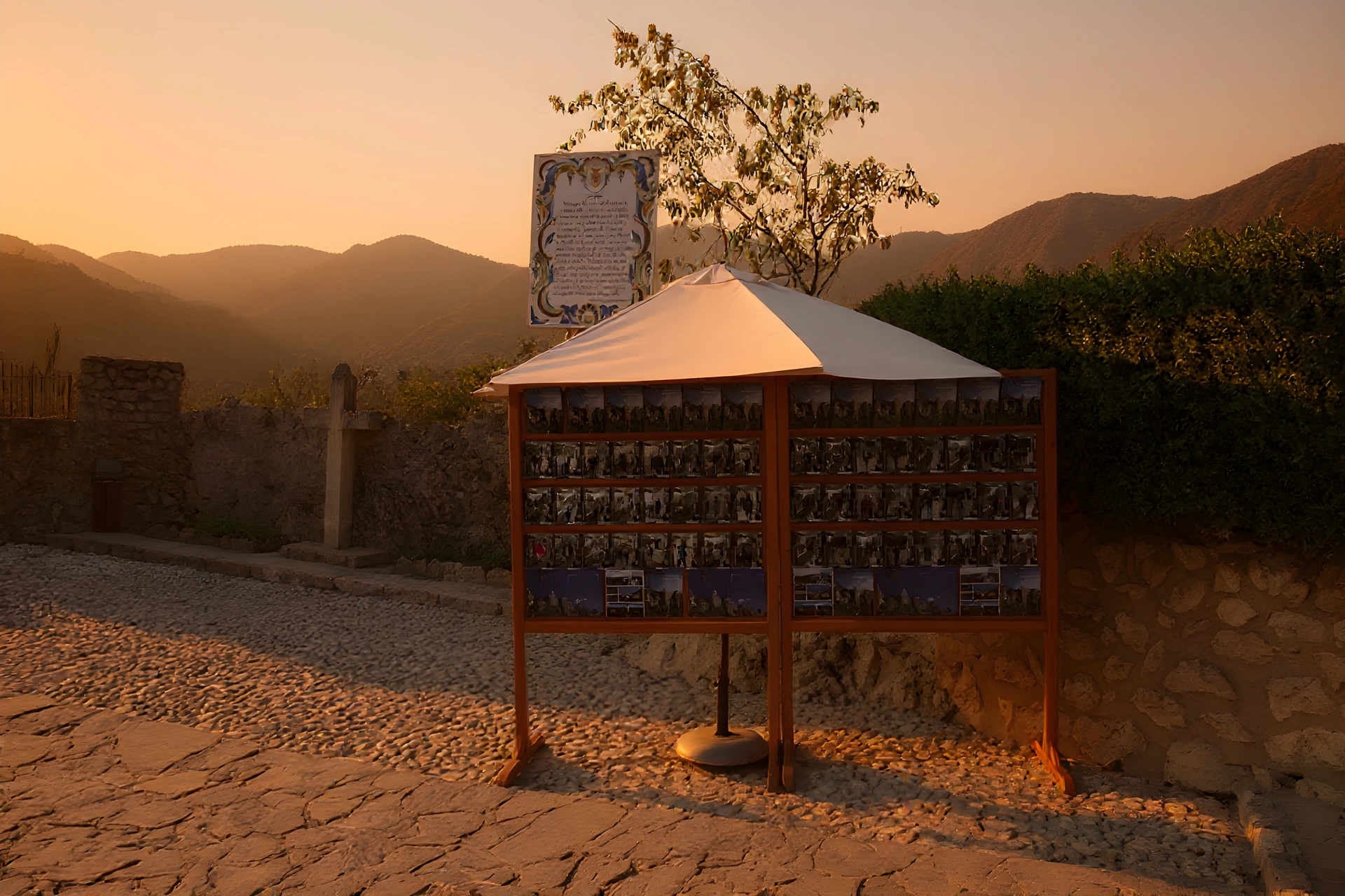 Productos locales de Guadalest con luz calida editorial